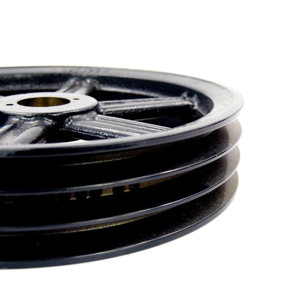 3BK80H-PULLEY Cast Iron Bushed Sheave Pulley for V-belt size 5L, B OD : 8" 3 Grooves Pulley 3BK80H