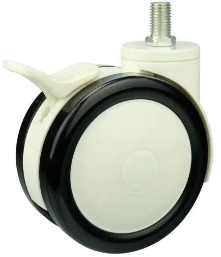 4"inch Medical Caster Wheel w/ Brake M12 Threaded - Stem PU/ABS
