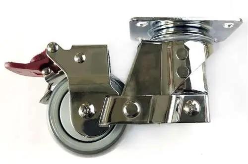 4"inch Caster Wheel - Brake PU - Top Plate Mount