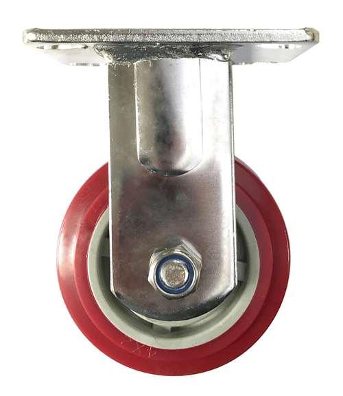 4"inch Caster Wheel 441 Lbs Fixed Stainless steel fork - PU - Top Plate Mount