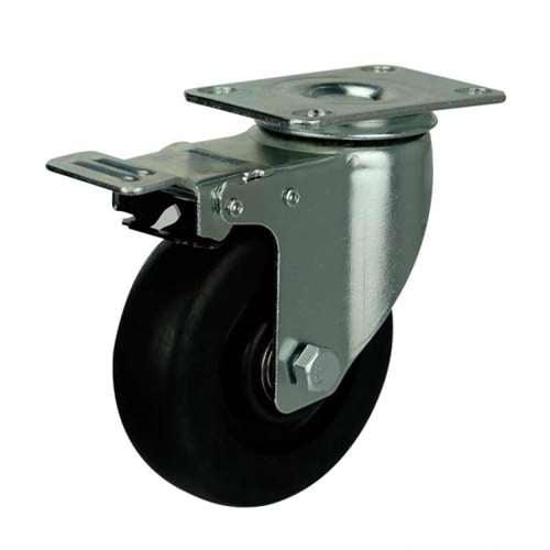 4"inch Caster Wheel - Brake Phenolic - 0-250ºC - Top Plate Mount
