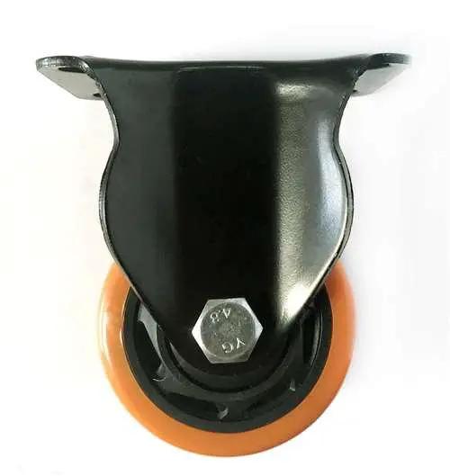 4"inch Caster Wheel 551 Lbs Fixed PU - Polypropylene - Top Plate Mount