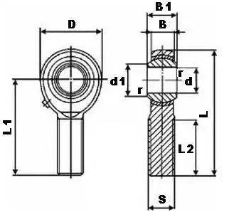 4-Pack 6mm Male Rod End Bearings - Heim Joint Style