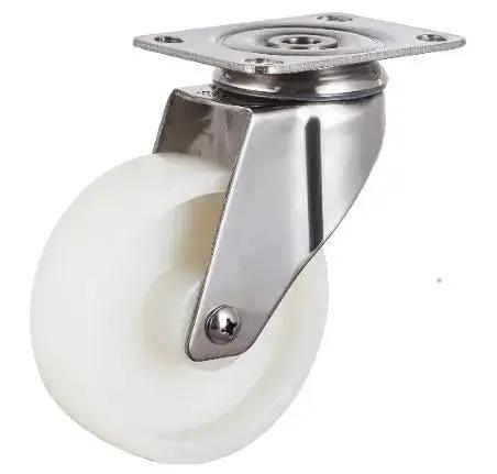 40mm Caster Wheel - Plate Stainless Steel Nylon