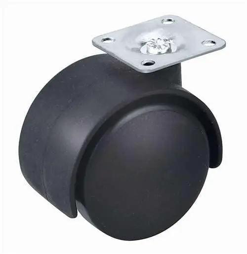 40mm Caster Wheel 55 Lbs - Nylon - Top Plate Mount