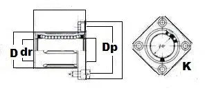 40mm Kare Flanşlı Burç Doğrusal Hareket