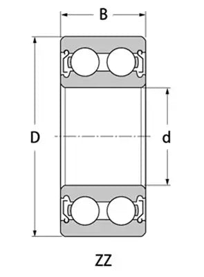 4212-2RS Sealed 2-Row Bearing 60x110x28mm