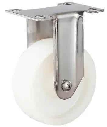 4"inch Caster Wheel Fixed Plate Stainless Steel Nylon