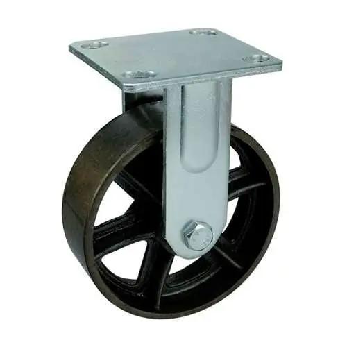 5"inch Heavy Duty Caster Wheel 507 Lbs Fixed Black Cast iron - Top Plate Mount