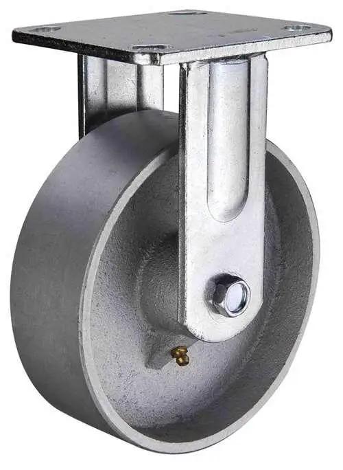 5"inch Heavy Duty Caster Wheel 617 Lbs Fixed Cast Iron - Top Plate Mount