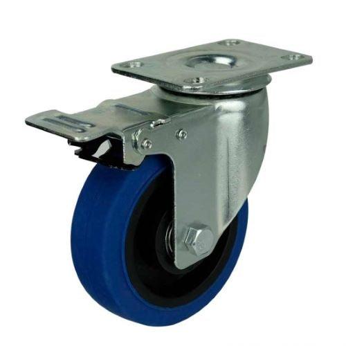 5"inch Caster Wheel 220 Lbs - Brake - TPR - Top Plate Mount