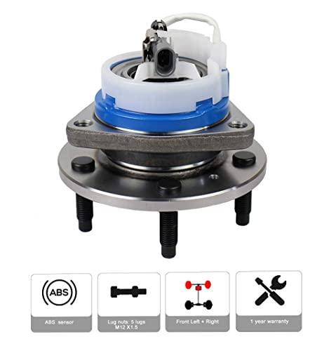 513121 Pair Front Wheel Hub & Bearing Assembly for Impala, Regal, DeVille, Grand Prix, Lacrosse, Lesabre, Century, Rendezvous, DTS, Intrigue 5 Lug w/ABS, Set of 2