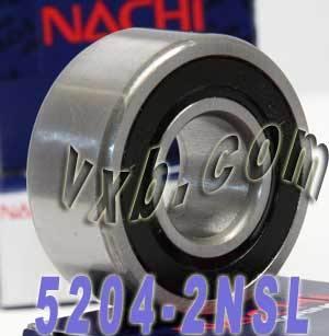 5204-2NSL นาชิแบริ่งสัมผัสเชิงมุม - 2 -row - 20x47x20.6 แบริ่ง