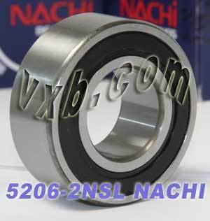 5206-2NSL นาชิแบริ่งสัมผัสเชิงมุม - 2 แถว - 30x62x23.8 แบริ่ง