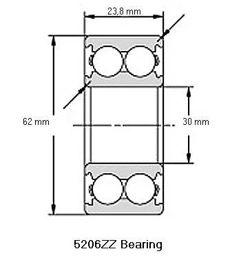 Vòng bi 5206ZZ - Vòng bi cầu tiếp xúc góc 5206ZZ