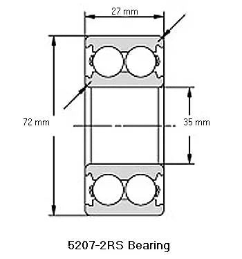 ตลับลูกปืนสัมผัสเชิงมุม 5207-2RS Bearing 5207-2RS
