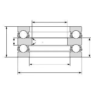 52414 Double Direction Axial Thrust Ball Bearing 70x150x107mm