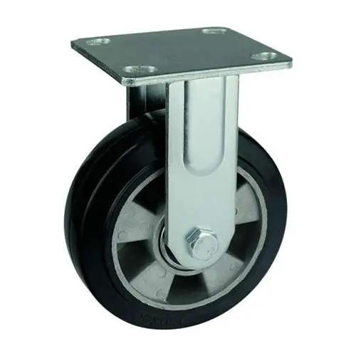 6"inch Heavy Duty Caster Wheel 551 Lbs Fixed Aluminum core - Rubber - Top Plate Mount