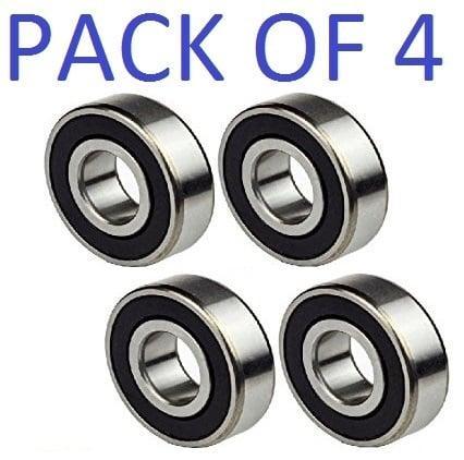 4-Pack 6004-2RS Bearings 20x42x12mm Ball Bearings - Sealed
