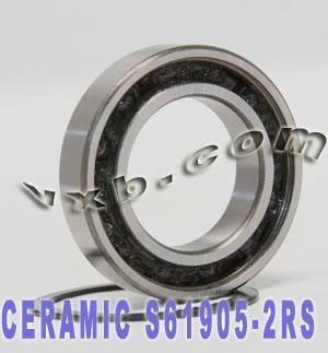 61905-2RS ลูกบอลเซรามิกไฮบริดแบริ่ง 25x42x9 ซีล Si3n4 แบริ่ง