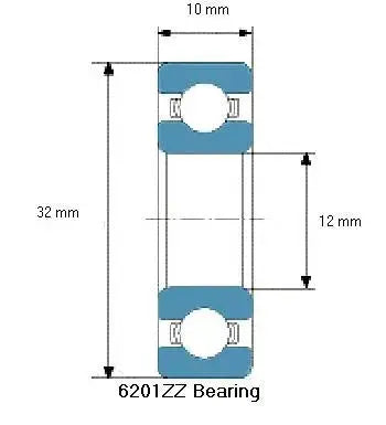 MR6201ZZ Bearing Deep Groove ball Bearing 12x32x10mm