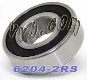 4-Pack 6204-2RS Ball Bearings Rubber Sealed 6204RS