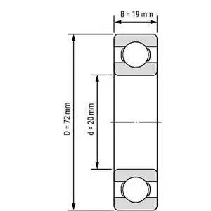 6404 Ball Bearing ID 20mm OD 72mm Width 19mm