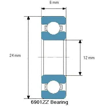 6901ZZ Premium ABEC-5 Quality Ball Bearing 12x24x6mm