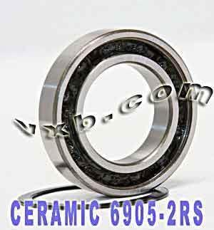 6905-2RS Ball Ball Bear Hybrid gốm 25x42x9 niêm phong SI3N4 Vòng bi