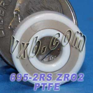 695-2RS แบริ่งเซรามิกปิดผนึกเต็ม 5x13x4mm ZRO2 ตลับลูกปืนขนาดเล็ก ZRO2