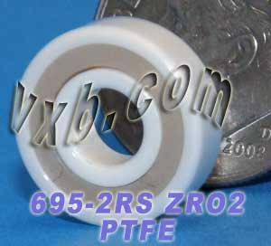 695-2RS แบริ่งเซรามิกปิดผนึกเต็ม 5x13x4mm ZRO2 ตลับลูกปืนขนาดเล็ก ZRO2