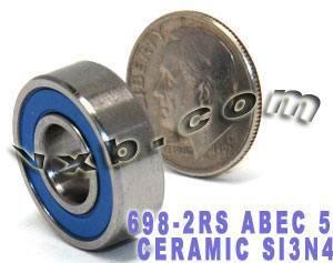 698-2RS แบริ่ง 8x19x6 SI3N4 เซรามิก ABEC-5 ขนาดเล็ก