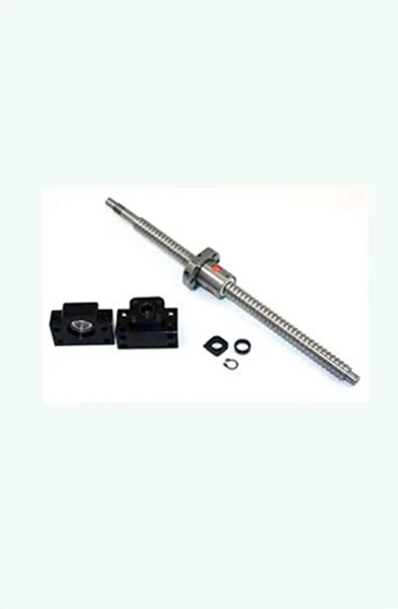 Ensemble vis à billes anti-jeu avec course de 20 mm pour déplacement de 8' - Écrou et supports de roulement