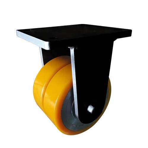 8"inch Caster Wheel 4409 Lbs Fixed Cast iron PU - Top Plate Mount