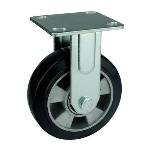 8"inch Heavy Duty Caster Wheel 661 Lbs Fixed Aluminum core - Rubber - Top Plate Mount