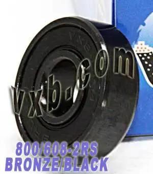 800-Pack 608-2RS Black Skateboard/Inline Skate/Rollerblade/Hockey Bearings