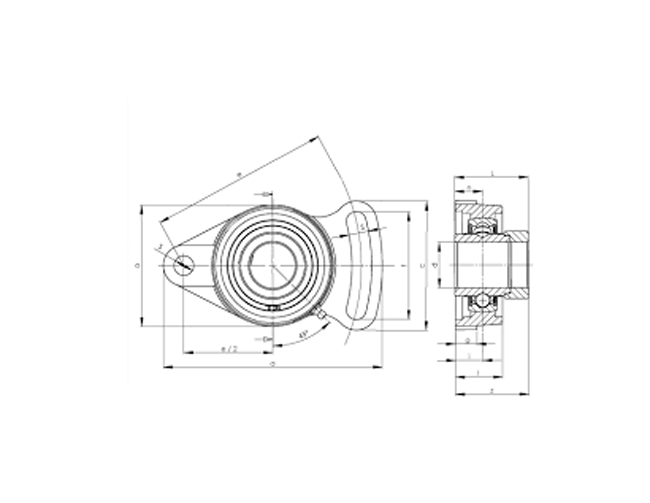 HCFA208 Adjustable Flange Cartridge Bearing Unit 40mm Mounted Bearing - Eccentric Collar Lock