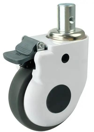 3"inch Medical Caster Wheel - Brake Tapped Stem - TPR
