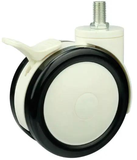 5"inch Medical Caster Wheel w/ Brake M12 Threaded - Stem PU/ABS material