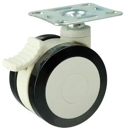 4"inch Medical Caster Wheel - Plate w/ Brake PU/ABS