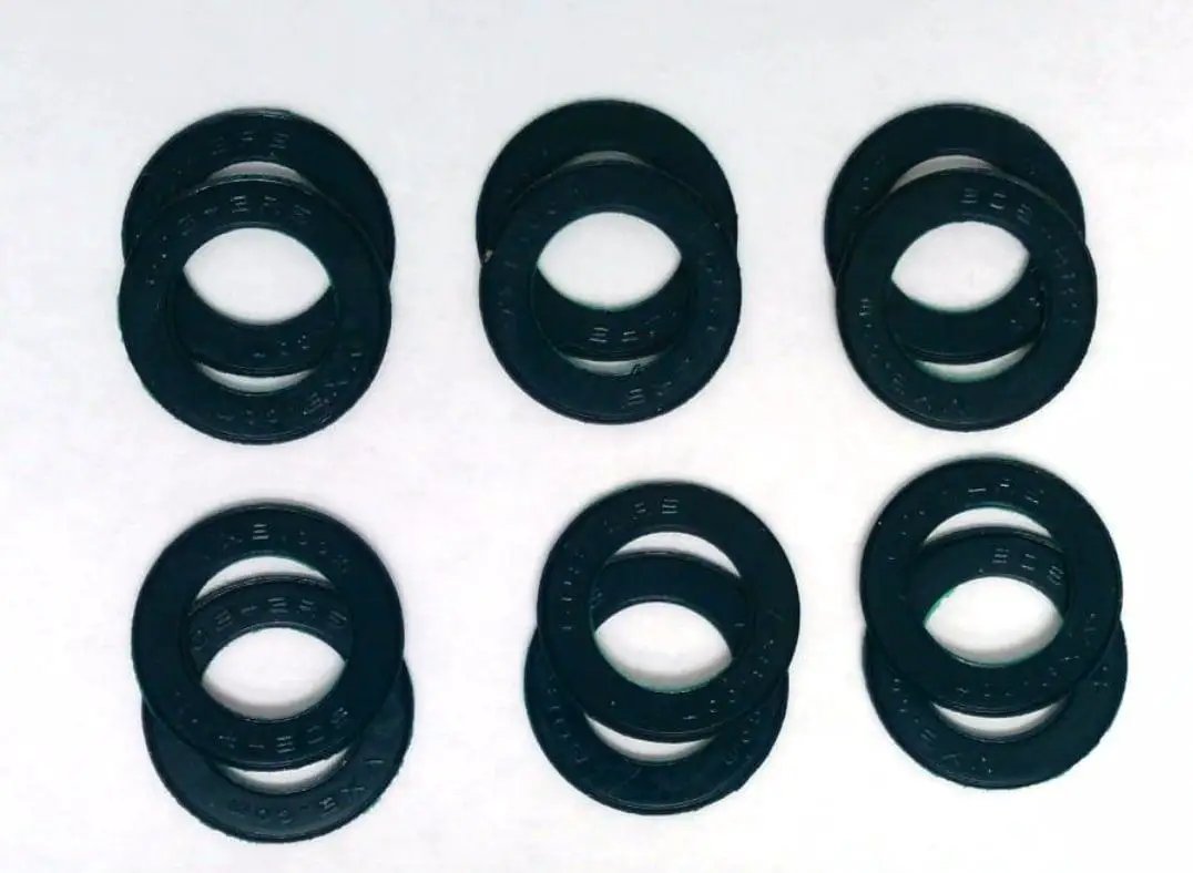 12-Pack Black Rubber Seals for 608 Skate Bearings