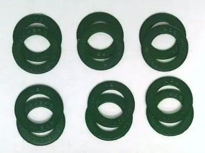 12-Pack Green Rubber Seals for 608 Skate Bearings