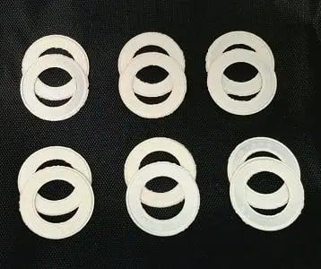 12-Pack White Rubber Seals for 608 Skate Bearings
