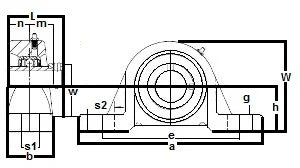 Bearing HCP212-38 2-3/8" Pillow Block Mounted Bearing - Eccentric Locking Collar