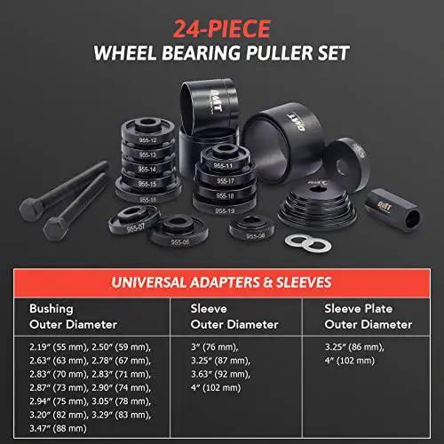 24-Piece Front Wheel Drive Bearing Press Kit - Removal & Installation