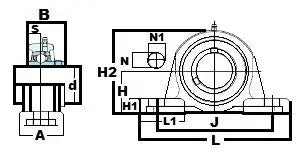 Bearing UCP205-15 15/16" Black Oxide Plated Insert Pillow Block Mounted Bearing