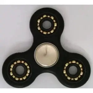 Black Fidget Hand Spinner : Center Full Ceramic ZrO2 Bearing : 3 outer Bronze Bearing : Brass caps 42Q