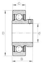 CSB202-10 Insert Ball Bearing With Set Screw locking Sealed Bearing 5/8" x 40mm x 22mm