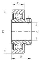 CSB206-20 Insert Ball Bearing With Set Screw locking Sealed Bearing 1-1/4" x 62mm x 30mm