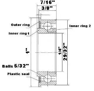 F0829 Flanged Bearing - Full Complement - 1/4" x 29/32" x 7/16"